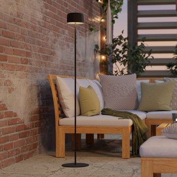 Eglo - LED solarna punjiva stojeća lampa s dodirnim upravljanjem LED/2,8W/3,7V 1800 mAh IP44 crna