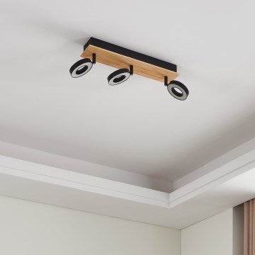 Eglo - LED spot svjetiljka 3xLED/4,2W/230V crna/smeđa