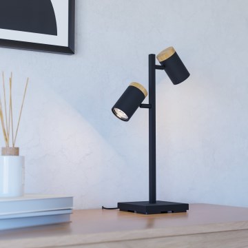 Eglo - LED Stolna lampa 2xGU10/4,5W/230V 3000K crna/smeđa