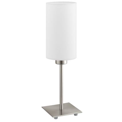 Eglo - LED  Stolna lampa TUNJA 1xE27/60W/230V 26,5 cm mat krom/bijela