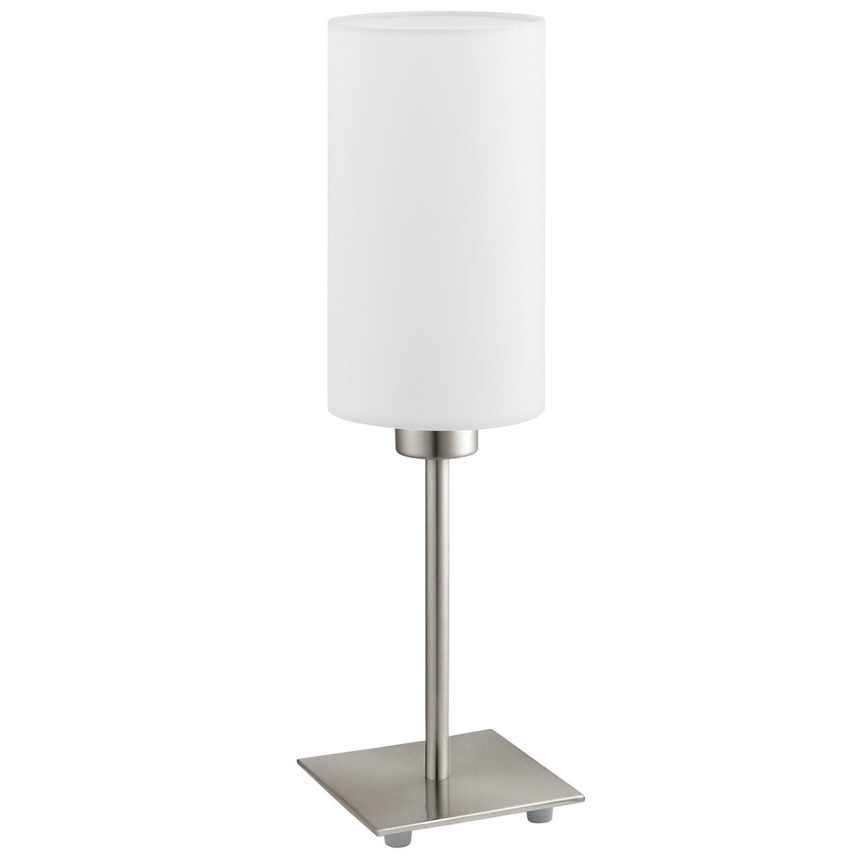 Eglo - LED  Stolna lampa TUNJA 1xE27/60W/230V 26,5 cm mat krom/bijela