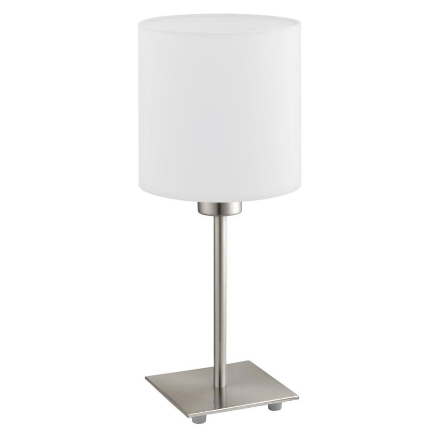 Eglo - LED  Stolna lampa TUNJA 1xE27/60W/230V 26,5 cm mat krom/bijela