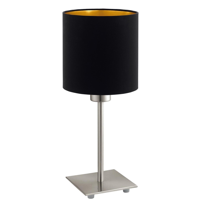 Eglo - LED  Stolna lampa TUNJA 1xE27/60W/230V 26,5 cm mat krom/crna