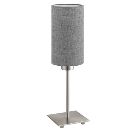 Eglo - LED  Stolna lampa TUNJA 1xE27/60W/230V 26,5 cm mat krom/siva