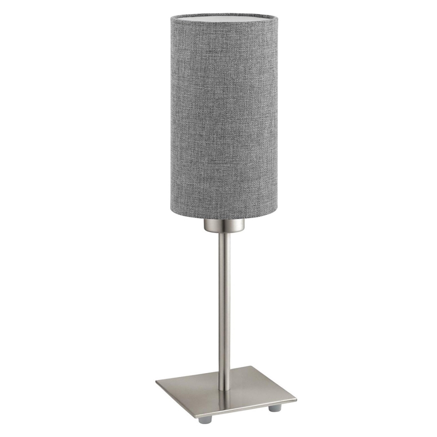 Eglo - LED  Stolna lampa TUNJA 1xE27/60W/230V 26,5 cm mat krom/siva