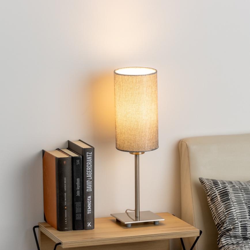 Eglo - LED  Stolna lampa TUNJA 1xE27/60W/230V 26,5 cm mat krom/siva