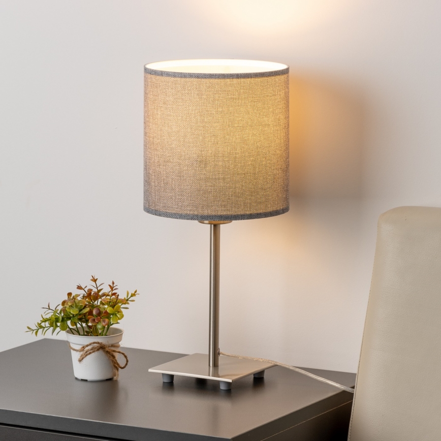 Eglo - LED  Stolna lampa TUNJA 1xE27/60W/230V 26,5 cm mat krom/siva