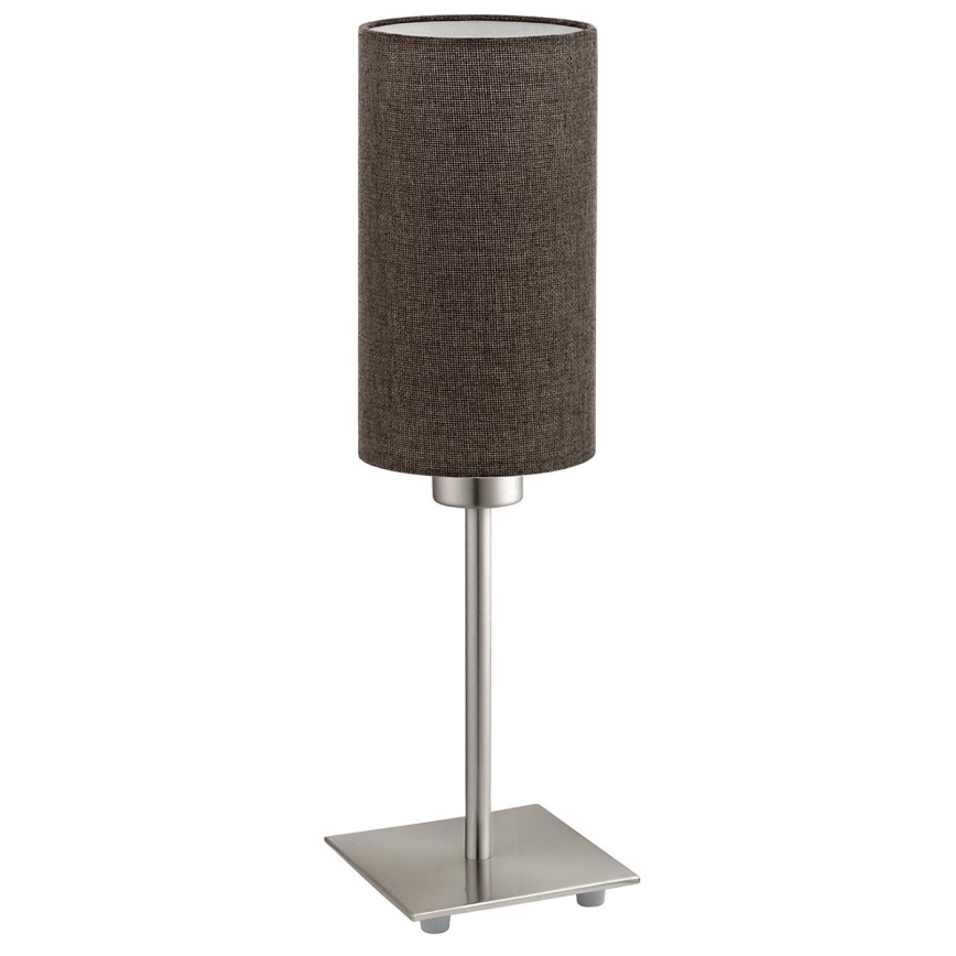 Eglo - LED  Stolna lampa TUNJA 1xE27/60W/230V 26,5 cm mat krom/smeđa