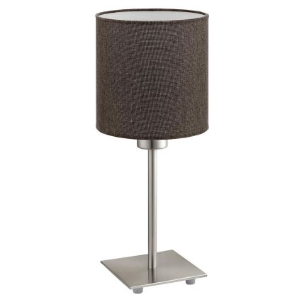 Eglo - LED  Stolna lampa TUNJA 1xE27/60W/230V 26,5 cm mat krom/smeđa