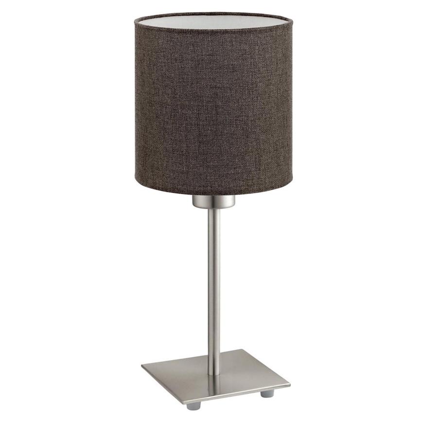 Eglo - LED  Stolna lampa TUNJA 1xE27/60W/230V 26,5 cm mat krom/smeđa