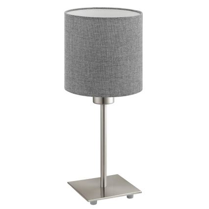 Eglo - LED  Stolna lampa TUNJA 1xE27/60W/230V 26,5 cm matni krom/siva