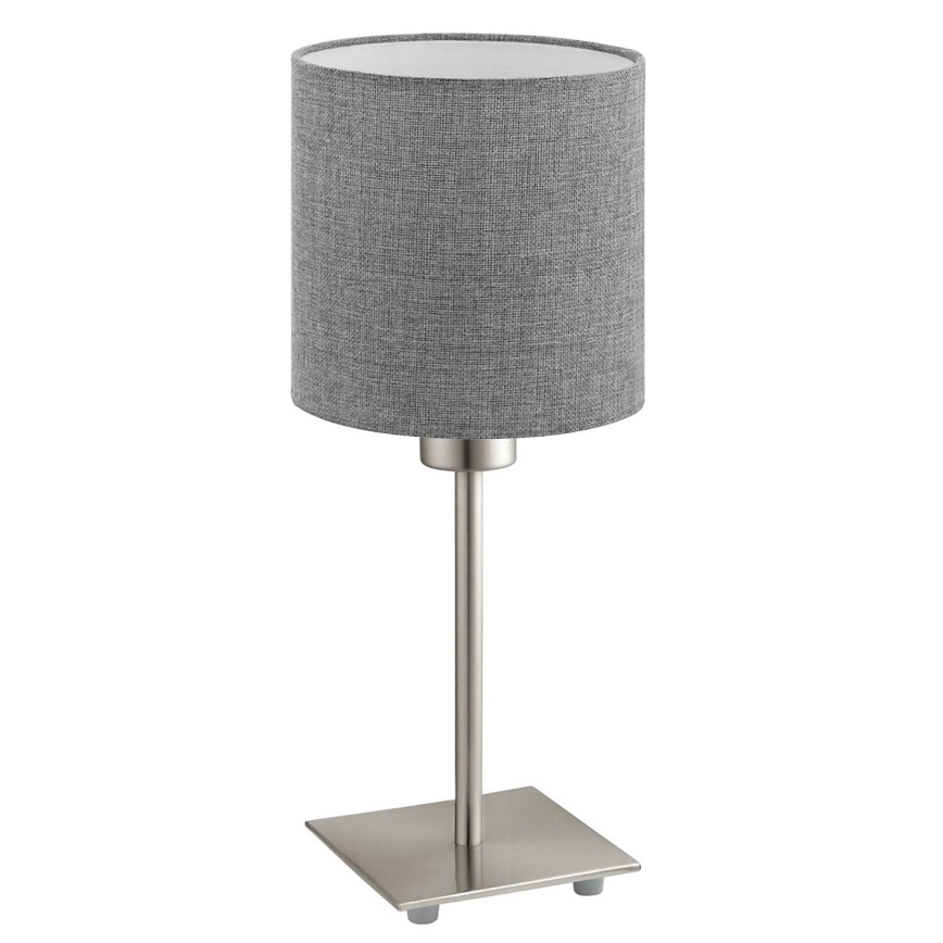 Eglo - LED  Stolna lampa TUNJA 1xE27/60W/230V 26,5 cm matni krom/siva