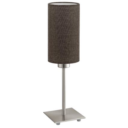 Eglo - LED  Stolna lampa TUNJA 1xE27/60W/230V 26,5 cm matni krom/smeđa
