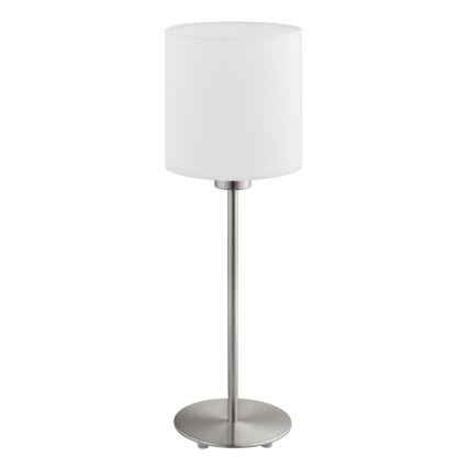 Eglo - LED  Stolna lampa TUNJA 1xE27/60W/230V 38,5 cm mat krom/bijela