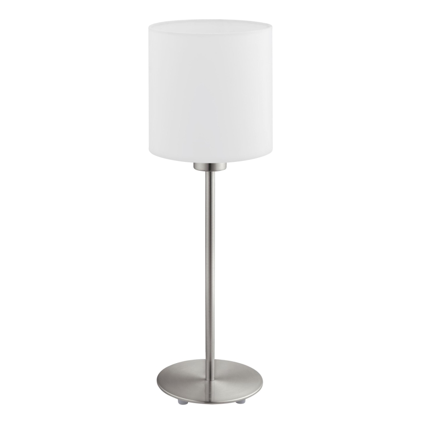 Eglo - LED  Stolna lampa TUNJA 1xE27/60W/230V 38,5 cm mat krom/bijela