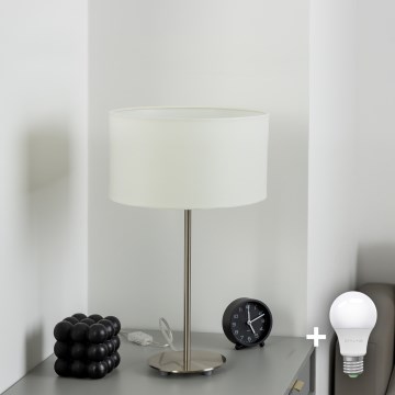 Eglo - LED  Stolna lampa TUNJA 1xE27/60W/230V 38,5 cm mat krom/bijela