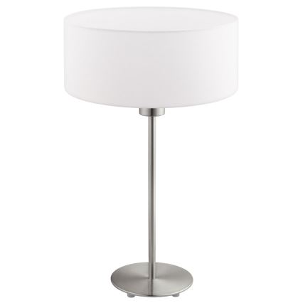 Eglo - LED  Stolna lampa TUNJA 1xE27/60W/230V 38,5 cm mat krom/bijela