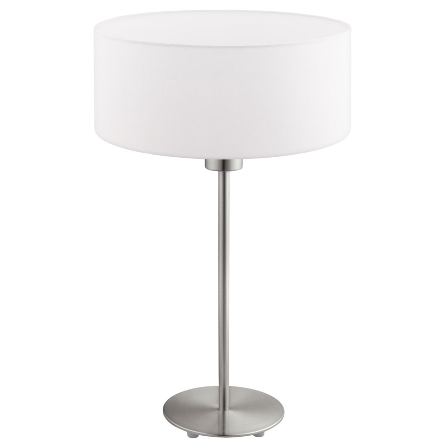Eglo - LED  Stolna lampa TUNJA 1xE27/60W/230V 38,5 cm mat krom/bijela