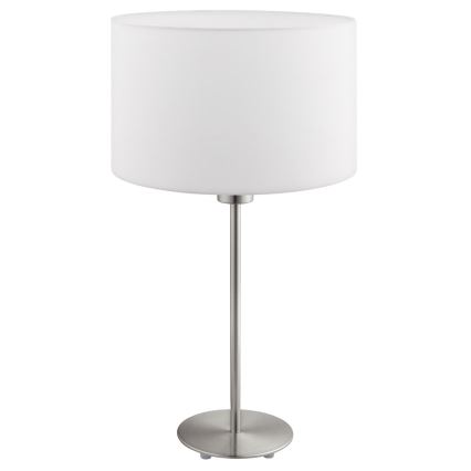 Eglo - LED  Stolna lampa TUNJA 1xE27/60W/230V 38,5 cm mat krom/bijela
