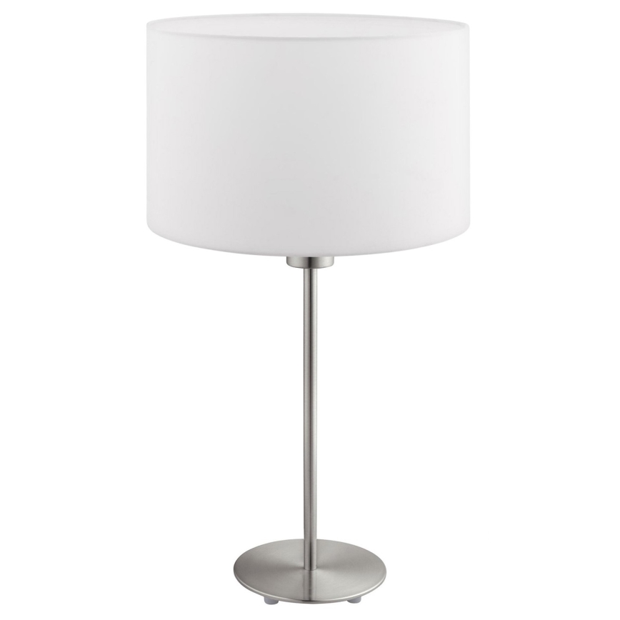 Eglo - LED  Stolna lampa TUNJA 1xE27/60W/230V 38,5 cm mat krom/bijela