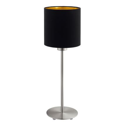 Eglo - LED  Stolna lampa TUNJA 1xE27/60W/230V 38,5 cm mat krom/crna