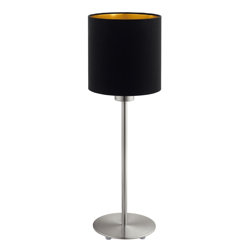 Eglo - LED  Stolna lampa TUNJA 1xE27/60W/230V 38,5 cm mat krom/crna