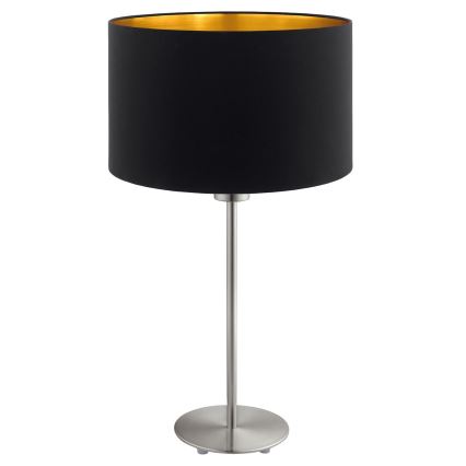 Eglo - LED  Stolna lampa TUNJA 1xE27/60W/230V 38,5 cm mat krom/crna