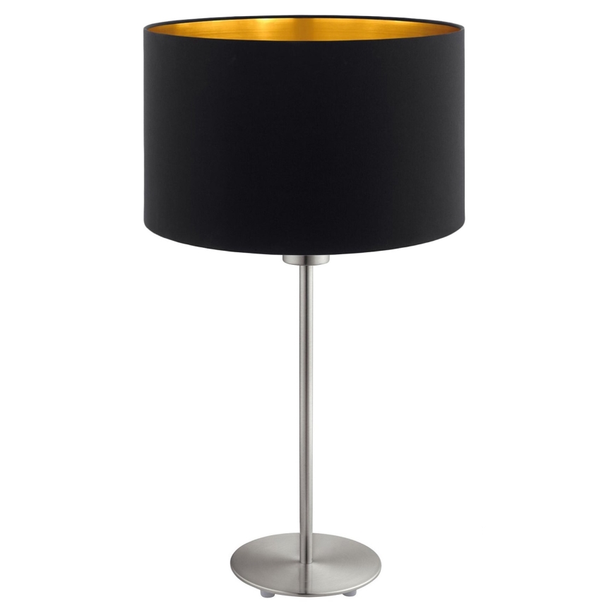 Eglo - LED  Stolna lampa TUNJA 1xE27/60W/230V 38,5 cm mat krom/crna