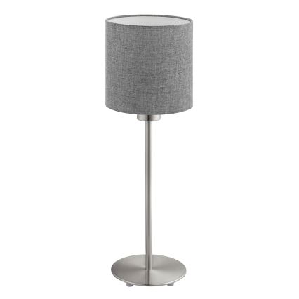 Eglo - LED Stolna lampa TUNJA 1xE27/60W/230V 38,5 cm mat krom/siva