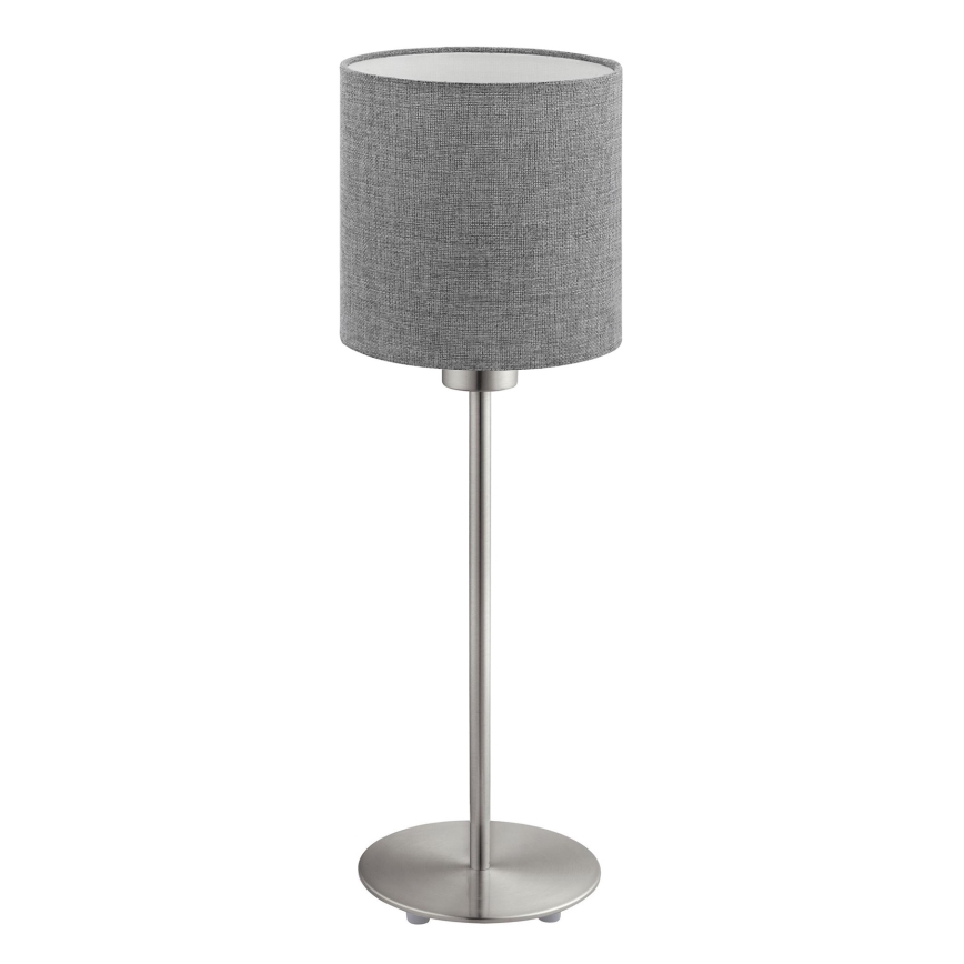 Eglo - LED Stolna lampa TUNJA 1xE27/60W/230V 38,5 cm mat krom/siva