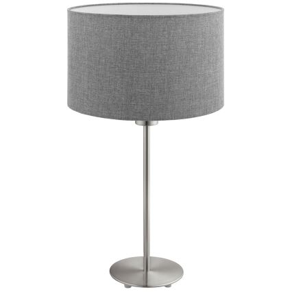 Eglo - LED  Stolna lampa TUNJA 1xE27/60W/230V 38,5 cm mat krom/siva
