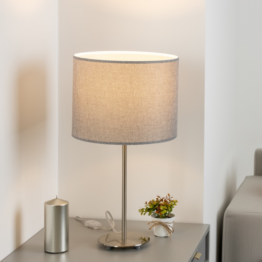 Eglo - LED  Stolna lampa TUNJA 1xE27/60W/230V 38,5 cm mat krom/siva