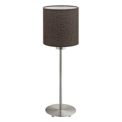Eglo - LED  Stolna lampa TUNJA 1xE27/60W/230V 38,5 cm mat krom/smeđa
