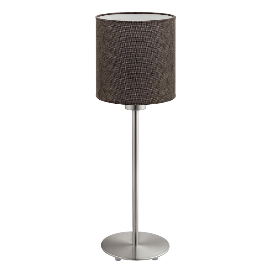 Eglo - LED  Stolna lampa TUNJA 1xE27/60W/230V 38,5 cm mat krom/smeđa