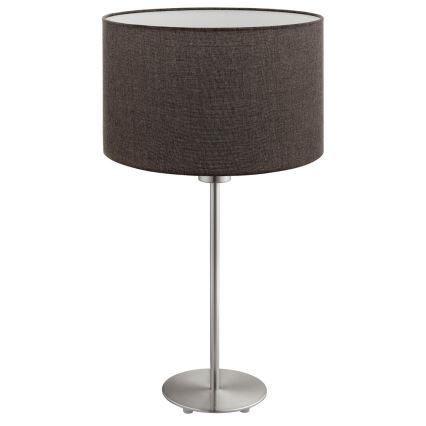 Eglo - LED  Stolna lampa TUNJA 1xE27/60W/230V 38,5 cm mat krom/smeđa
