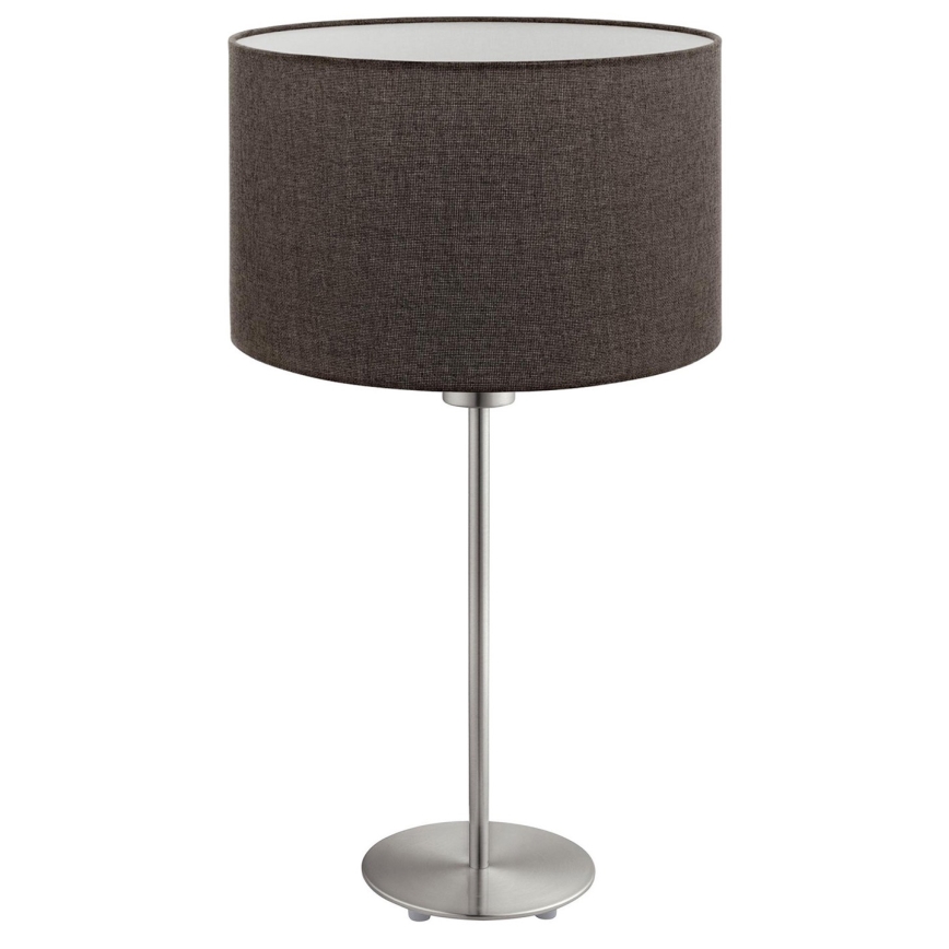 Eglo - LED  Stolna lampa TUNJA 1xE27/60W/230V 38,5 cm mat krom/smeđa