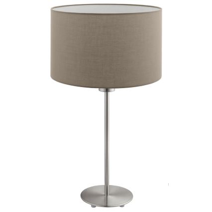 Eglo - LED  Stolna lampa TUNJA 1xE27/60W/230V 38,5 cm mat krom/taupe