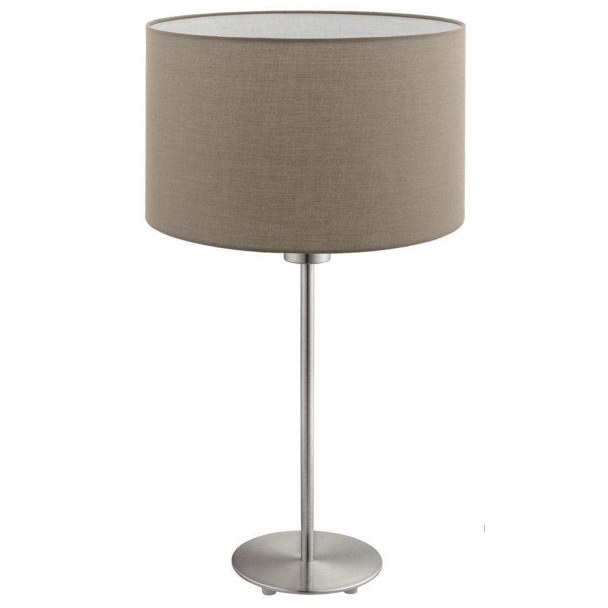 Eglo - LED  Stolna lampa TUNJA 1xE27/60W/230V 38,5 cm mat krom/taupe