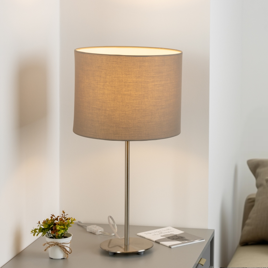 Eglo - LED  Stolna lampa TUNJA 1xE27/60W/230V 38,5 cm mat krom/taupe