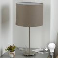 Eglo - LED stolna lampa TUNJA 1xE27/60W/230V 38,5 cm matni krom/taupe