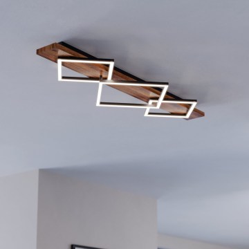 Eglo - LED stropna svjetiljka 2xLED/13W/230V + LED/16W crna/smeđa