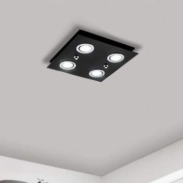 Eglo - LED Stropna svjetiljka 4xGU10/2,8W/230V 3000K crna