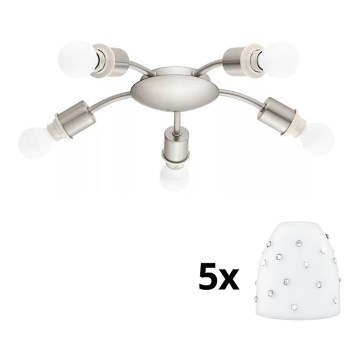 Eglo - LED Stropna svjetiljka MY CHOICE 5xE14/4W/230V  mat krom/bijela