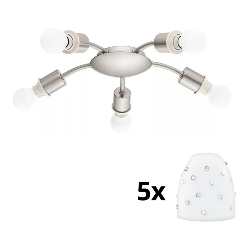 Eglo - LED Stropna svjetiljka MY CHOICE 5xE14/4W/230V  mat krom/bijela