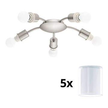 Eglo - LED Stropna svjetiljka MY CHOICE 5xE14/4W/230V  mat krom/bijela