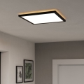 Eglo - LED stropna svjetiljka za kupaonicu s mogućnošću prigušivanja LED/17,6W/230V 2700-6500K 39x39 cm IP44 crna + daljinski upravljač