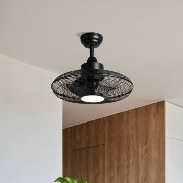 Eglo - LED stropni ventilator 15W/230V, 3000/4000/5000K, promjer 53 cm, crne boje + daljinski upravljač
