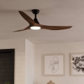Eglo - LED stropni ventilator LED/19W/230V 3000/4000/5000K promjer 132 cm smeđi + daljinski upravljač