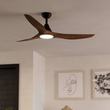 Eglo - LED stropni ventilator LED/19W/230V 3000/4000/5000K promjer 132 cm smeđi + daljinski upravljač