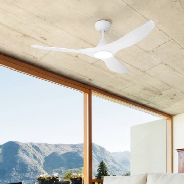 Eglo - LED stropni ventilator LED/19W/230V promjer 132 cm bijeli + daljinski upravljač